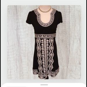 INC Stylish&classic embroidered black&white dress